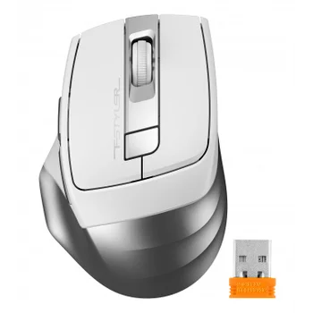 Мышь A4Tech Fstyler FG35 серебристый/белый оптическая (2000dpi) беспроводная USB (6but)